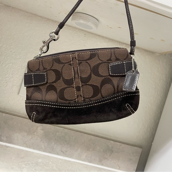 Vintage 2010 Coach Brown and Silver Wristlet